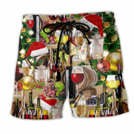 Wine For A Christmas Night Grape - Beach Short - Owl Ohh - Owl Ohh