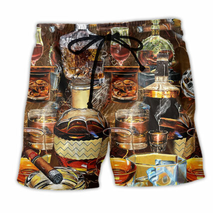 Wine Happiness Is Wh-Key - Beach Short - Owl Ohh - Owl Ohh
