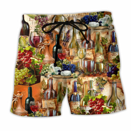 Wine I Don't Give A Sip Stunning Colors - Beach Short - Owl Ohh - Owl Ohh
