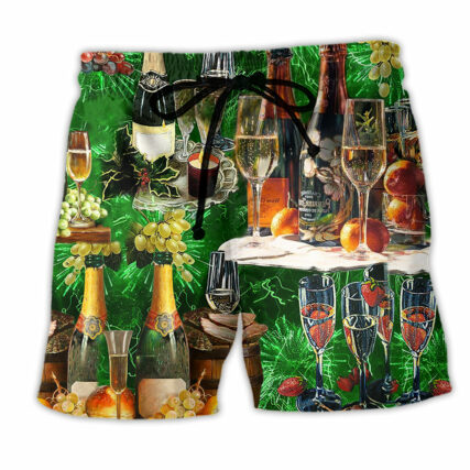 Wine Lover Green Colors - Beach Short - Owl Ohh - Owl Ohh