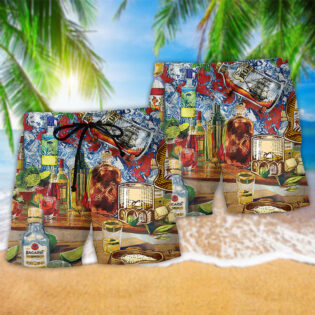 Wine Strong Like Rum Better With Rum - Beach Short - Owl Ohh - Owl Ohh