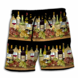 Wine Tasking Border Stripe - Beach Short - Owl Ohh - Owl Ohh
