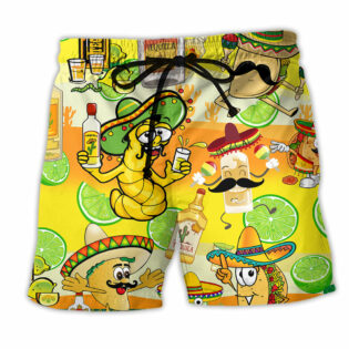 Wine Tequila Magic Water For Fun People - Beach Short - Owl Ohh - Owl Ohh