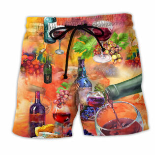 Wine Working From Nine To Wine Grape - Beach Short - Owl Ohh - Owl Ohh