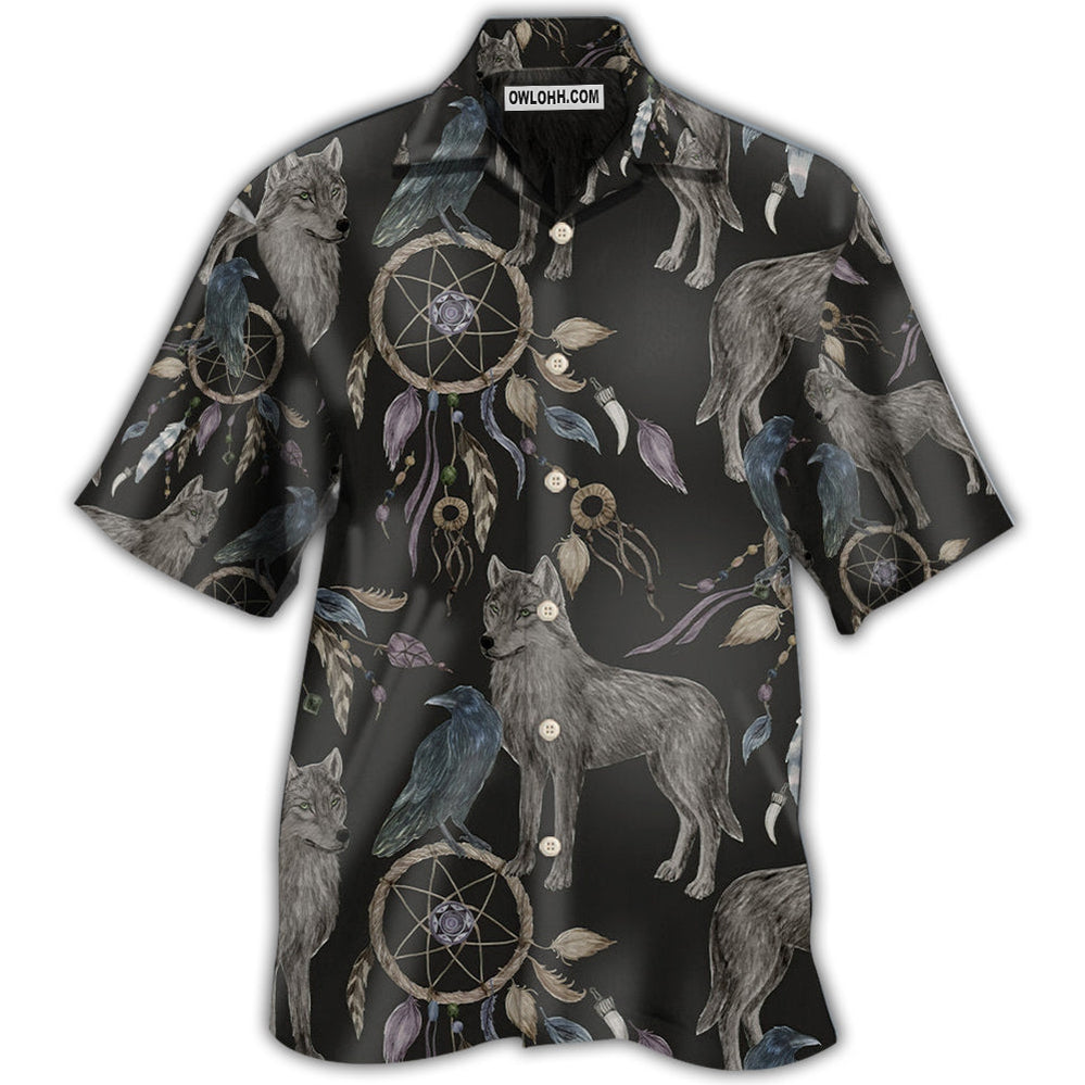 Wolf Dreamcatcher Dark Style - Hawaiian Shirt - Owl Ohh - Owl Ohh