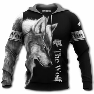 Wolf Grey Love The Moon Black Style - Hoodie - Owl Ohh - Owl Ohh