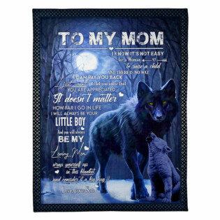 Wolf To My Loving Mom Little Boy - Flannel Blanket - Owl Ohh - Owl Ohh