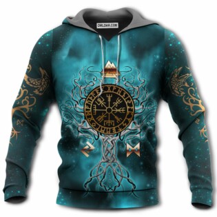 Yggdrasil - Norse Tree Of Life Viking With Blue - Hoodie - Owl Ohh - Owl Ohh