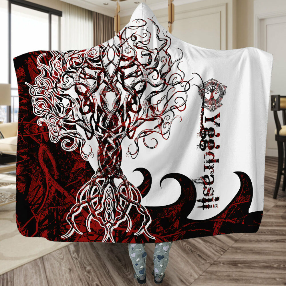 Viking Yggdrasil Legend Red And White Amazing Style - Hoodie Blanket - Owl Ohh - Owl Ohh