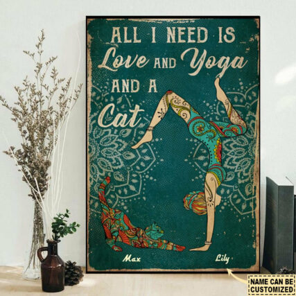 Yoga Best Friend With Blue Style Personalized - Vertical Poster - Owl Ohh - Owl Ohh