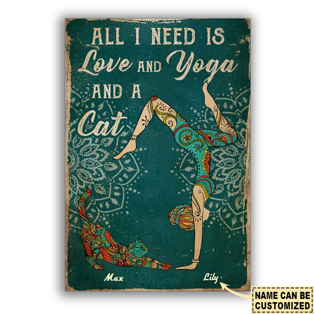 Yoga Best Friend With Blue Style Personalized - Vertical Poster - Owl Ohh - Owl Ohh