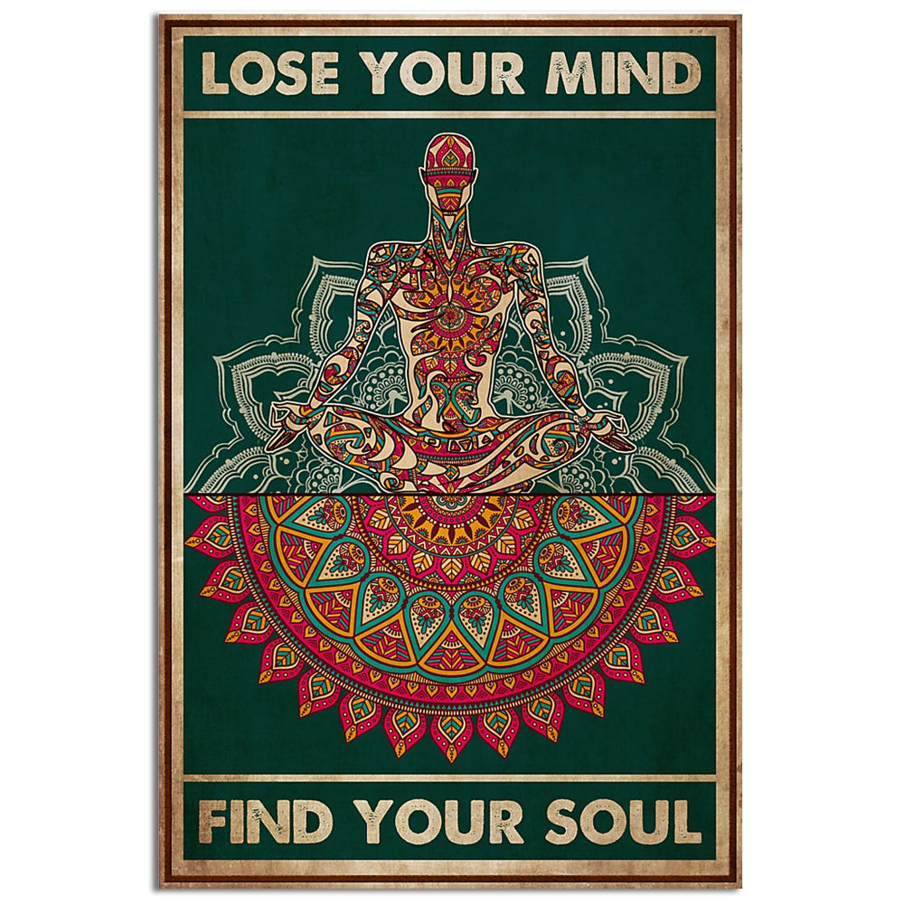 Yoga Lose Your Mind Find Your Soul - Vertical Poster - Owl Ohh - Owl Ohh