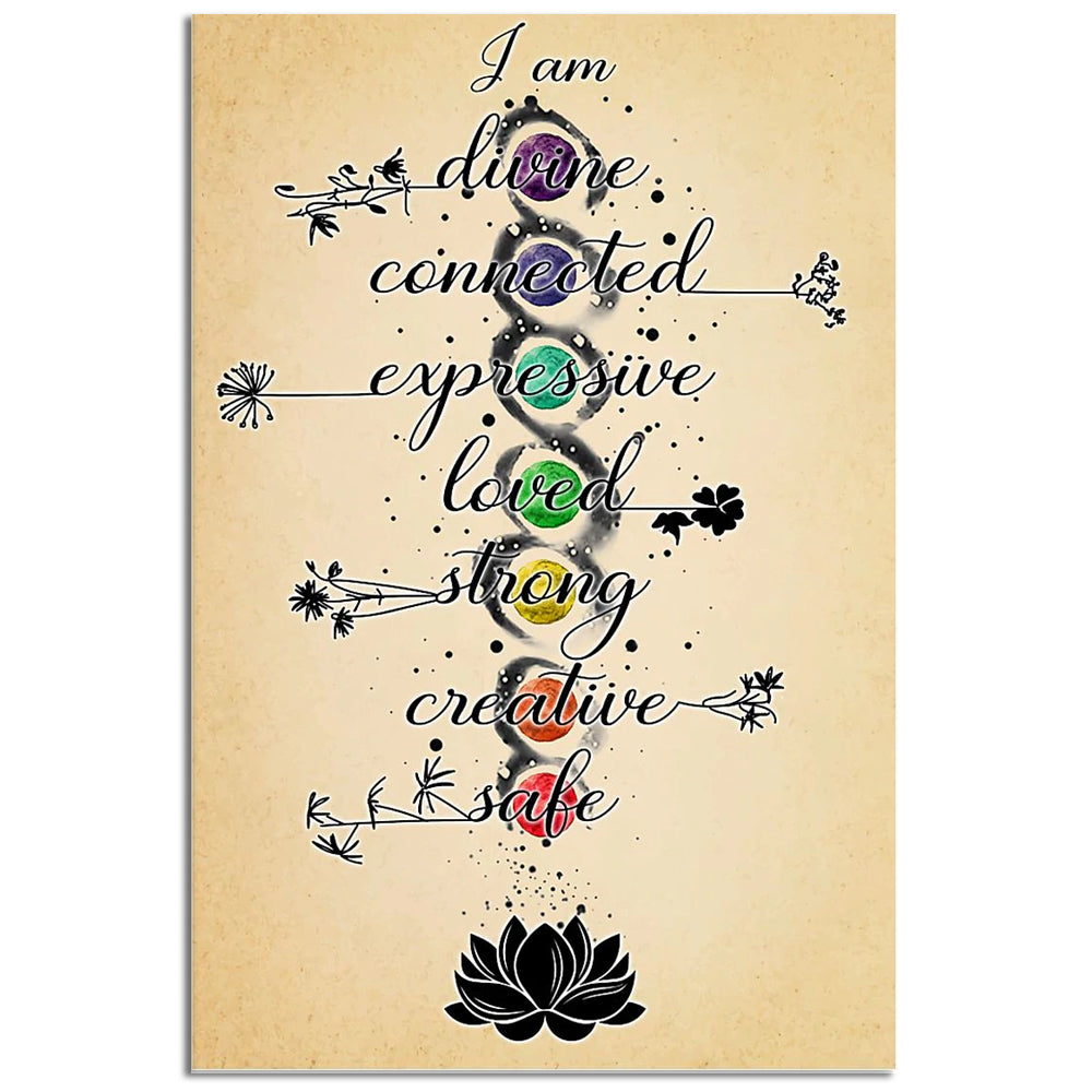 Yoga Life Peace I Am Divine - Vertical Poster - Owl Ohh - Owl Ohh
