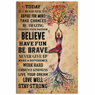 Yoga Believe Have Fun Be Brave - Vertical Poster - Owl Ohh - Owl Ohh