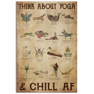 Yoga Think About Yoga - Vertical Poster - Owl Ohh - Owl Ohh