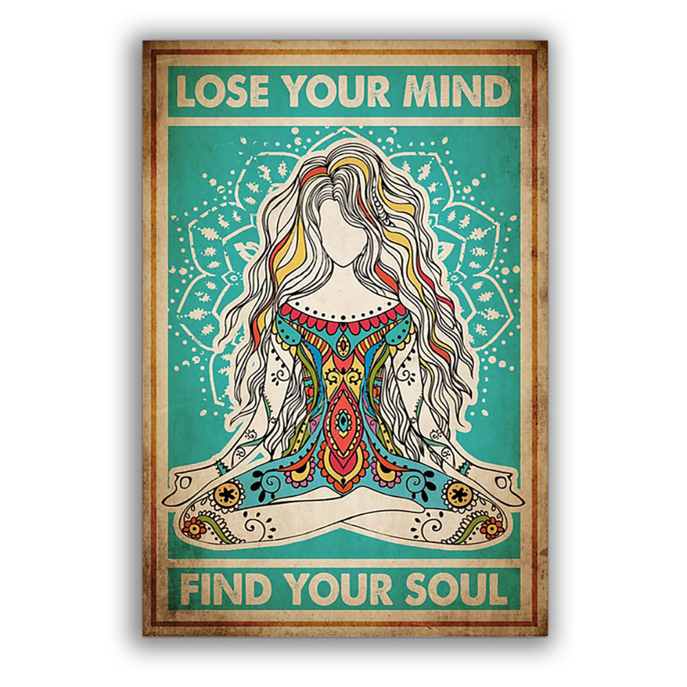 Yoga Life Peace Lose Your Mind Find Your Soul - Vertical Poster - Owl Ohh - Owl Ohh