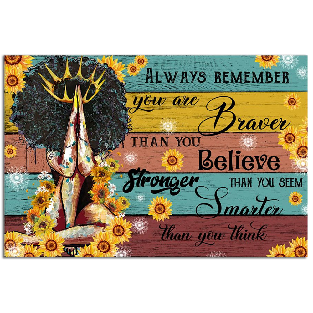 Yoga Always Remember You Are Braver - Horizontal Poster - Owl Ohh - Owl Ohh