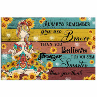 Yoga Love Peace Stronger Than You Think - Horizontal Poster - Owl Ohh - Owl Ohh