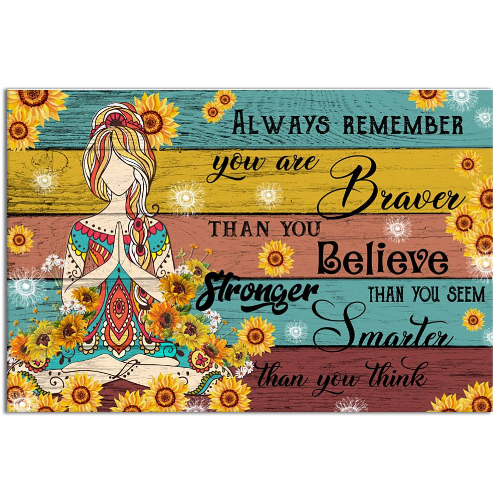 Yoga Love Peace Stronger Than You Think - Horizontal Poster - Owl Ohh - Owl Ohh