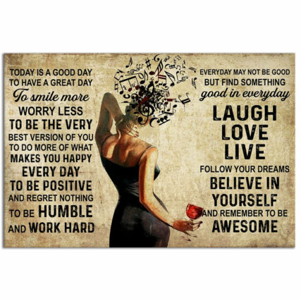 Wine Love Peace Laugh Love Live - Horizontal Poster - Owl Ohh - Owl Ohh