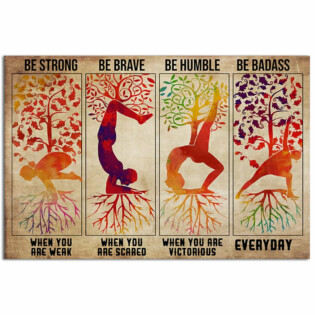 Yoga Love Peace Be Strong Be Brave - Horizontal Poster - Owl Ohh - Owl Ohh