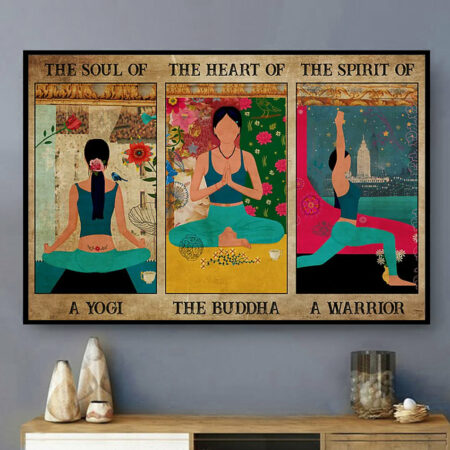 Yoga Love Peace The Soul Of Yoga - Horizontal Poster - Owl Ohh - Owl Ohh