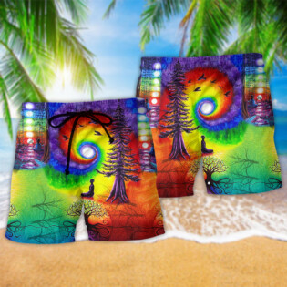 Yoga Meditation Is Being In Tune With Your Inner Universe Color - Beach Short - Owl Ohh - Owl Ohh
