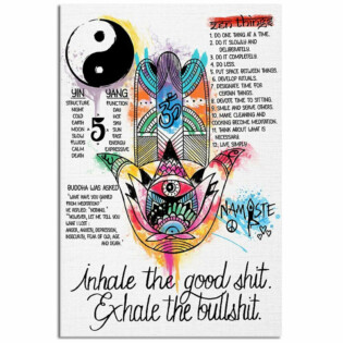 Yoga Namaste Hand Exhale The Bullshit - Vertical Poster - Owl Ohh - Owl Ohh