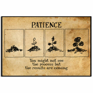 Yoga Patience With Yellow Style - Horizontal Poster - Owl Ohh - Owl Ohh