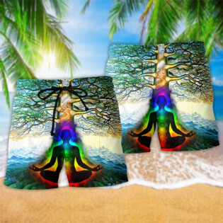 Yoga Peace Comes From Inside Tree Of Life - Beach Short - Owl Ohh - Owl Ohh