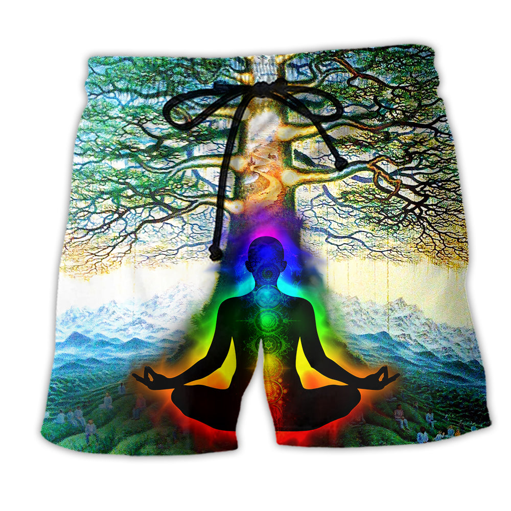 Yoga Peace Comes From Inside Tree Of Life - Beach Short - Owl Ohh - Owl Ohh