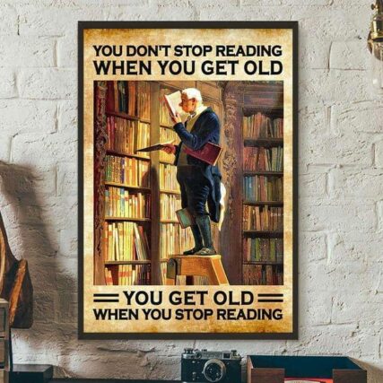 Book You Don't Stop Reading Book When You Get Old - Vertical Poster - Owl Ohh - Owl Ohh
