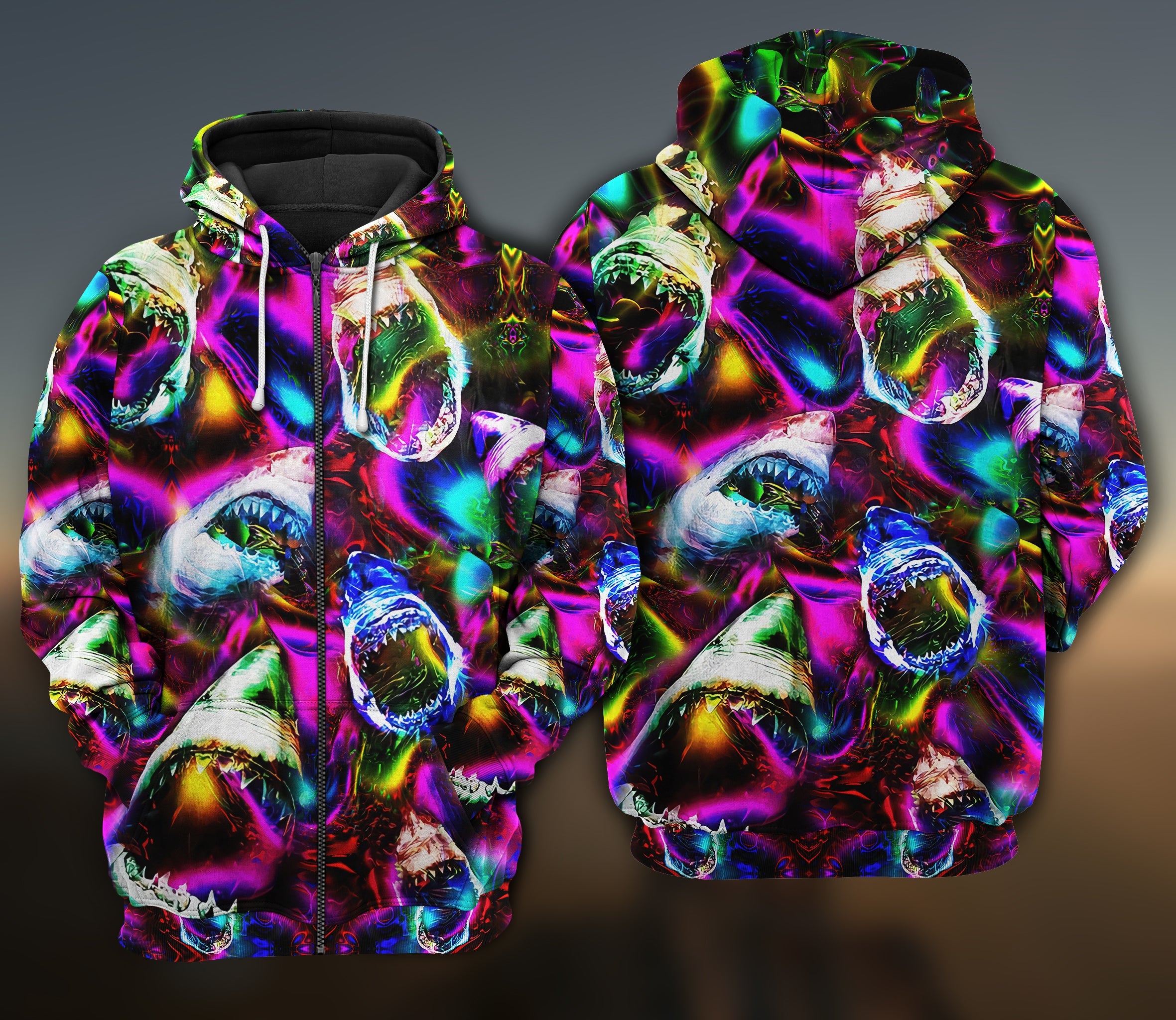 Shark Angry Loves Color Limited Edition - Hoodie - HOOD  - Owl Ohh