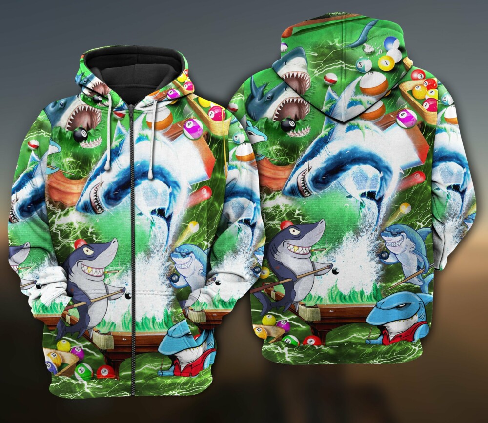 Shark It Takes Lots Of Balls To Play Pool Limited - Hoodie - HOOD
