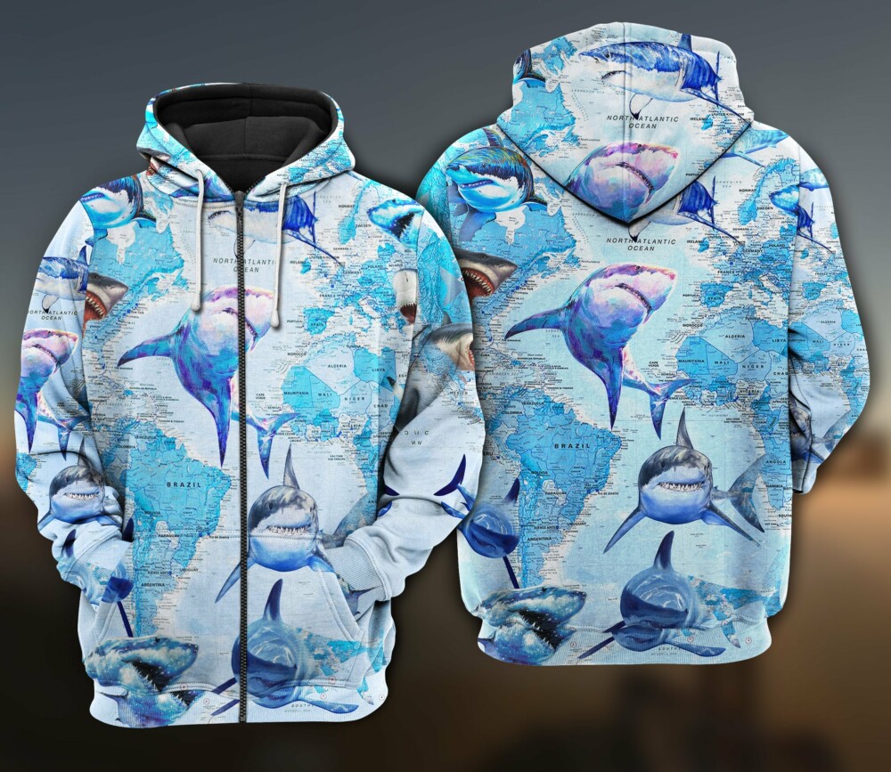 Shark love Earth - Hoodie - HOOD02MIN230921