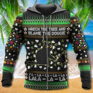 Black Cat Wreck The Tree And Blame The Doggie Merry Christmas - Hoodie - Owl Ohh - Owl Ohh