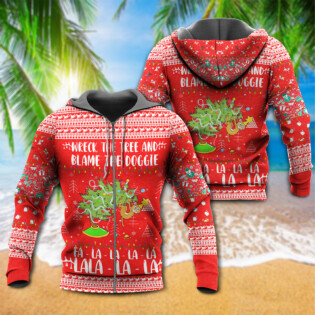 Cat Wreck The Tree Christmas Red Style - Hoodie - Owl Ohh - Owl Ohh
