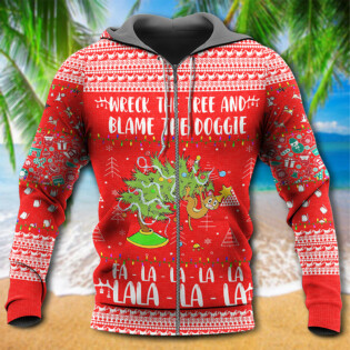 Cat Wreck The Tree Christmas Red Style - Hoodie - Owl Ohh - Owl Ohh
