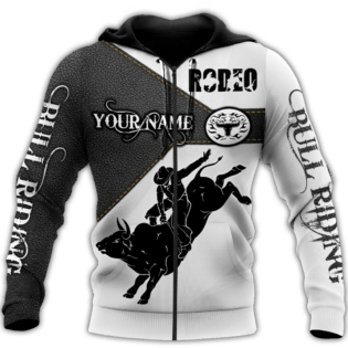 Personalized Name Bull Riding Hoodie Printed Unisex Shirts Black Rodeo