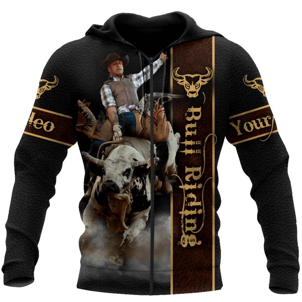 Personalized Name Bull Riding Hoodie Printed Unisex Shirts Bull Rider Ver 5