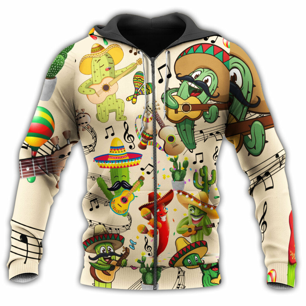 Cactus Love Music With Amazing Style - Hoodie - Owl Ohh - Owl Ohh