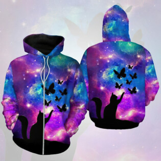 Beautiful Cat And Butterfly - Hoodie - HOOD01NGA181121