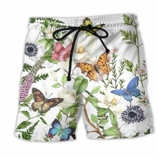 Butterfly Floral Beautiful - Beach Short - Owl Ohh - Owl Ohh