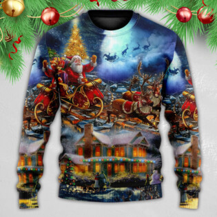 Christmas Santa Claus Snowman Family In Love Light Art Style - Sweater - Ugly Christmas Sweaters - Owl Ohh - Owl Ohh