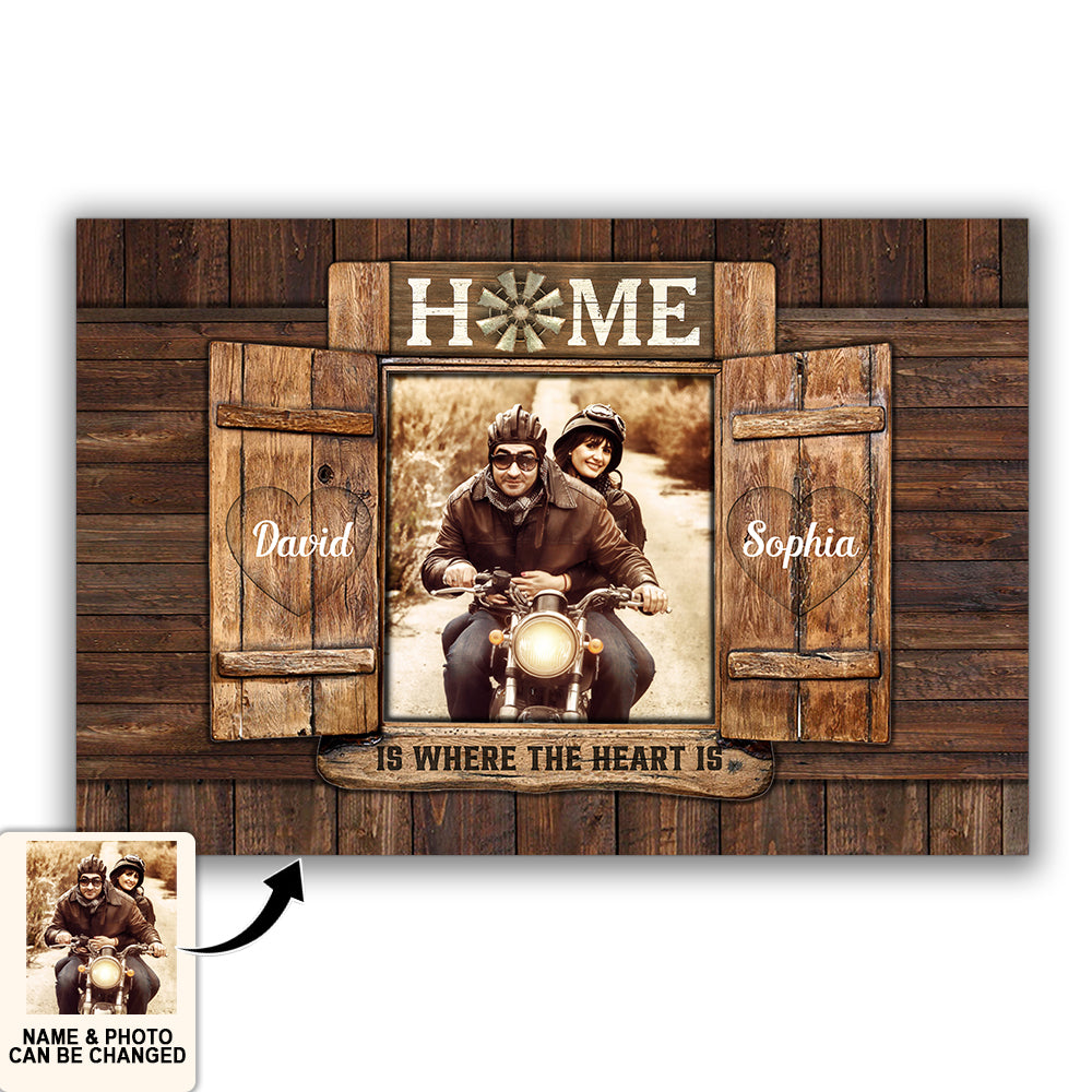 Couple Home Is Where Heart Is Love Custom Photo Personalized - Horizontal Poster - Personalized Photo Gifts - Owl Ohh