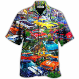 Car In The Garden Colorful Style - Hawaiian Shirt - Owl Ohh - Owl Ohh