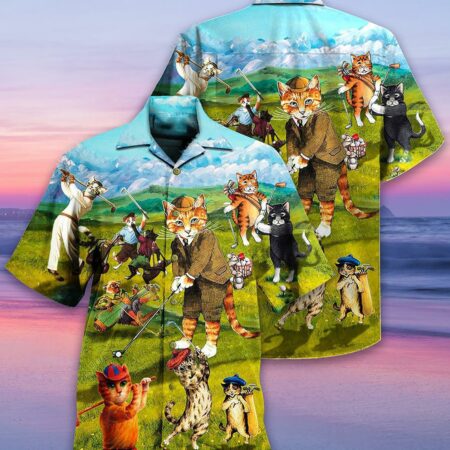 Golf Cats That What I Do I Play Golf And I Know Thing - Hawaiian Shirt - Owl Ohh - Owl Ohh