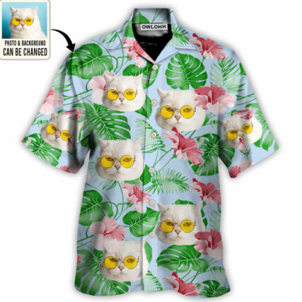 Cat You Want Tropical Custom Photo - Hawaiian Shirt - Owl Ohh for men and women, kids - Owl Ohh