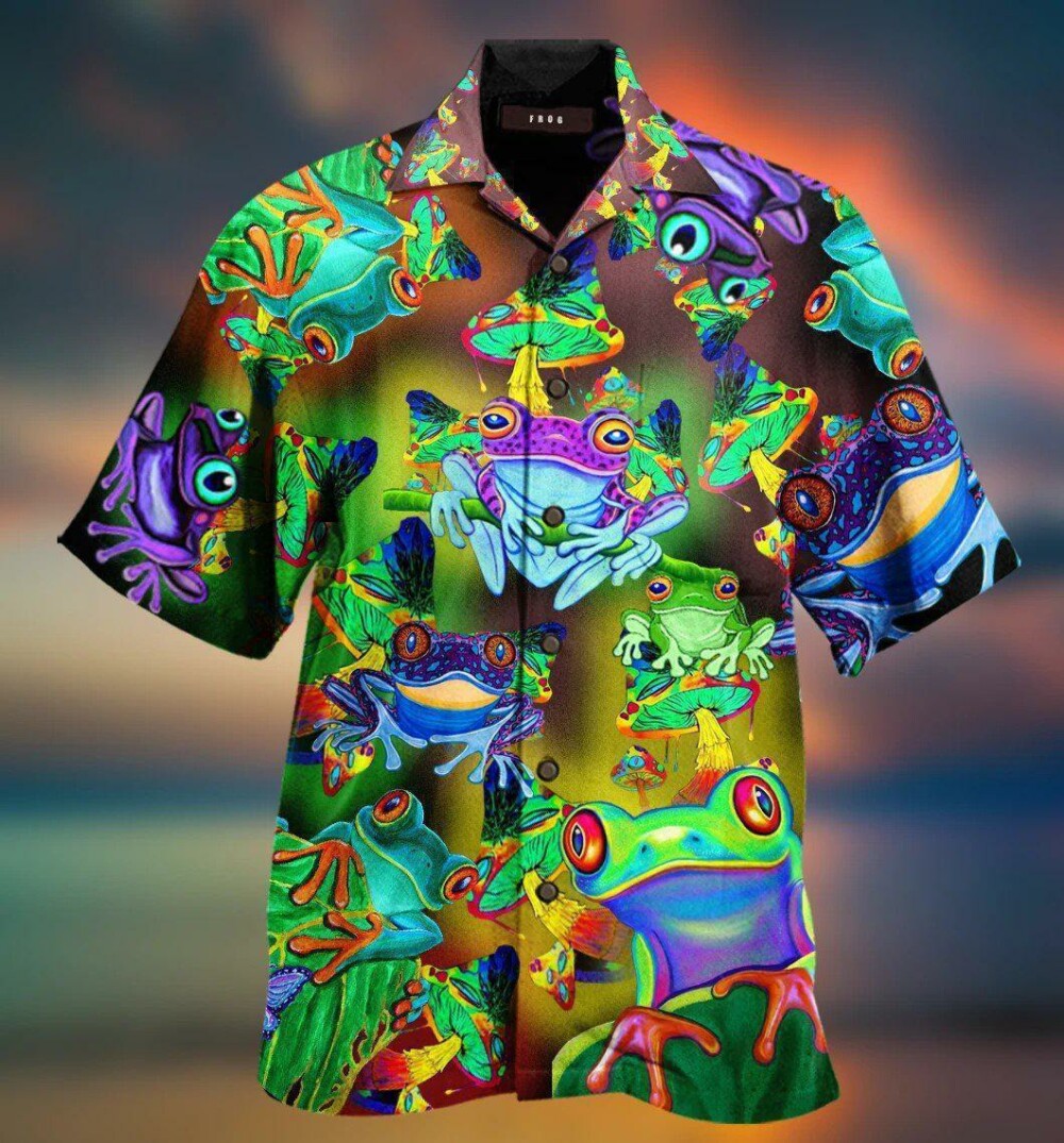 Frog Lover Stunning Neon - Hawaiian Shirt - Owl Ohh - Owl Ohh