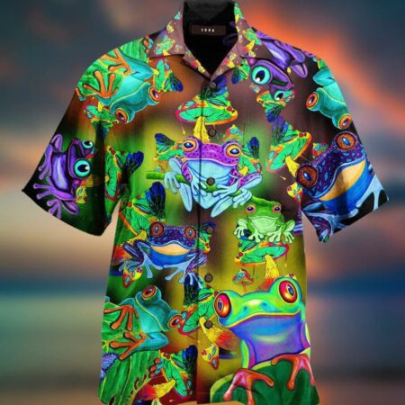Frog Lover Stunning Neon - Hawaiian Shirt - Owl Ohh - Owl Ohh